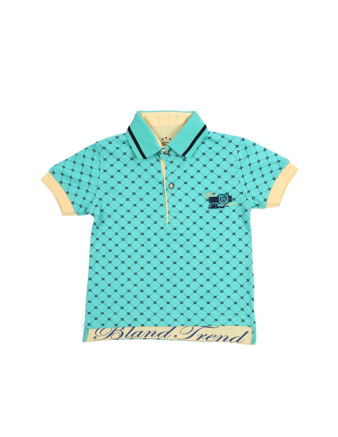 Children\'s mint-yellow polo shirt NDZ7316 - Online store - Boutique